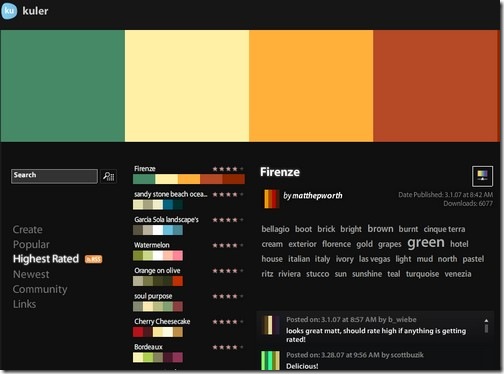 color tool Adobe kuler 調色盤